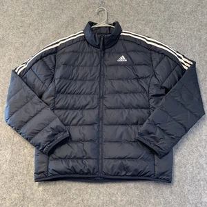 Adidas ESS Down Jacket Mens L Dark Blue (legend ink) Slim Fit NEW - Picture 1 of 16