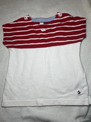 Tommy Hilfiger Girls Shirt 12-18 Months Nautical Buttons Red White Blue  - Image 1 of 4
