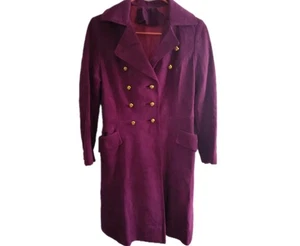 Vintage Bettel- oder Leder Wildleder Mantel SM Zweireiher Fuchsia Bauer Israel  - Bild 1 von 11