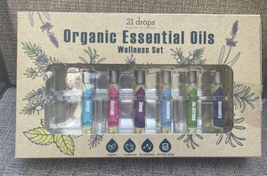 Juego de 21 gotas de aceites esenciales orgánicos Wellness - 0,27 FL OZ Roll Ons 6 mezclas - Imagen 1 de 5