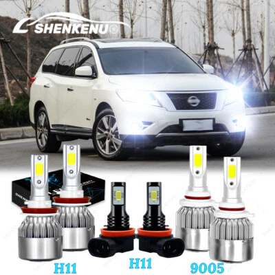 Para Nissan Pathfinder 2013 2014 2015 2016 6000k LED Faro + Kit de luz antiniebla Foto 1 de 4
