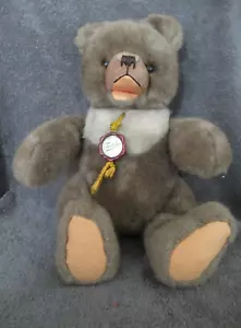 Hermann Teddy Bear Original Style Jointed 15" Tall Open Mouth Chocolate Brown - Picture 1 of 8