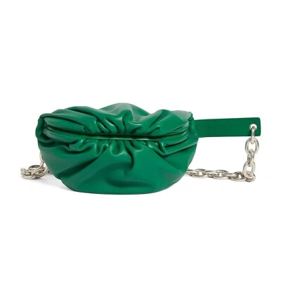 (SIN IMPUESTO ADUANERO) BOTTEGA VENETA periquito verde mini bolsa cuero cadena cinturón bolso Foto 1 de 4