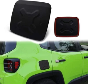 Black Fuel Filler Door Gas Tank Cap Cover Trim for Jeep Renegade 2015-2018 - Picture 1 of 7