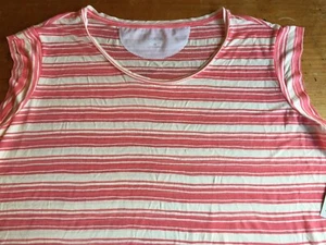 Maglia donna Calvin Klein Performance nuova con etichette taglia 3X rosa bianca a righe $56 - Foto 1 di 4