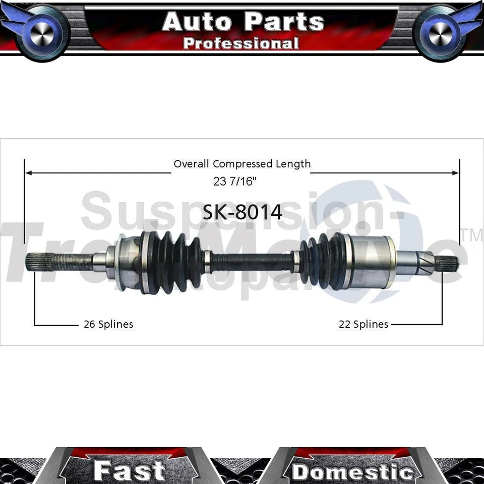 Medio eje articulado CV pasajero delantero derecho se adapta a GMC Tracker 1989 1990 1991 Foto 1 de 2