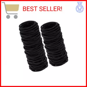 150 Pieces Black Hair Ties for Thick Curly Hair Bulk Hair Bands Ponytail Holders - Picture 1 of 2