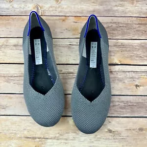 Rothys The Flat Damen-Ballerinas grau Wabenmuster rund geschnitten Slipper ohne Einlegesohlen - Bild 1 von 6
