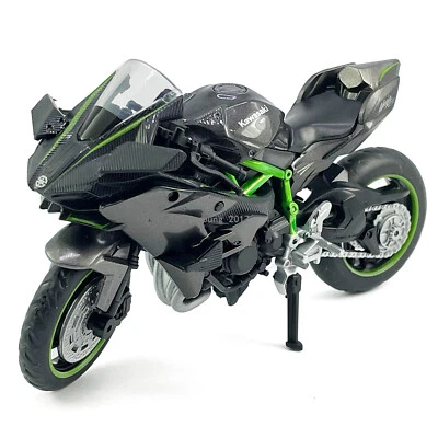 1:18 Kawasaki Ninja H2R 2015 Motorrad Modell Druckguss Diecast Spielzeug Schwarz - Bild 1 von 4