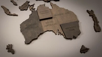 3D WORLD MAP WOOD WALL DECORATION, Wooden Decor ,Home Decor Maps Wall Hangings  - Image 1 of 4