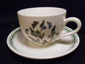 PORTMEIRION Botanic Garden Jumbo Large Soup/Chile Cup & Saucer - Speedwell - Picture 1 of 5