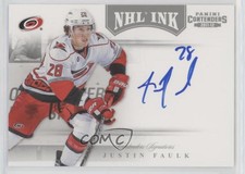 2011-12 Panini Playoff Contenders NHL Ink Justin Faulk #9 Rookie Auto RC