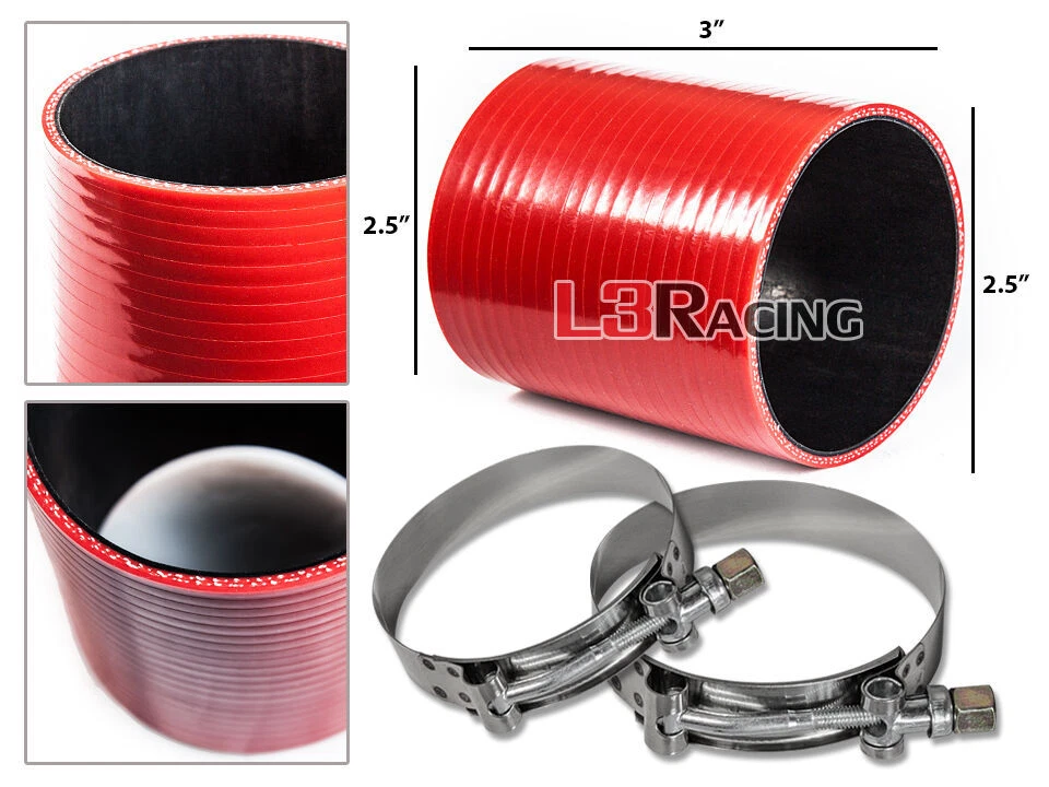 ROJO 2.5" 63mm 3 Capas Silicona Acoplador Manguera Turbo Admisión Intercooler Volkswagen Foto 1 de 1