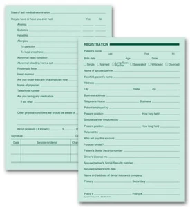 15 moduli di registrazione dentale libro mastro verde su due lati 5 1/2 x 8 1/2" QTY 250 - Foto 1 di 1