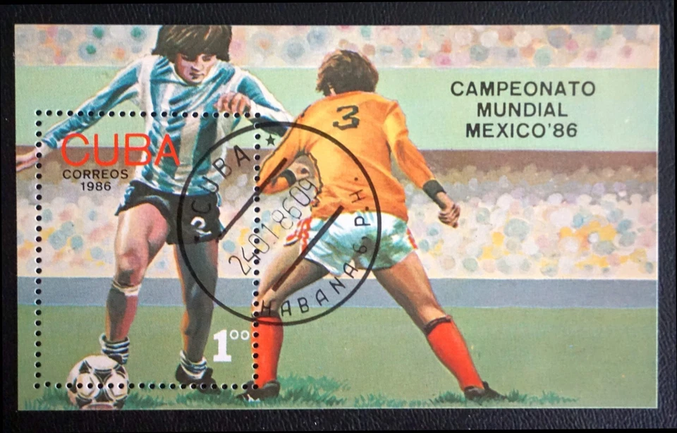 sCUBA Sc# 2831  WORLD CUP OF SOCCER football MEXICO Souvenir Sheet 1986 used cto - Image 1 of 1