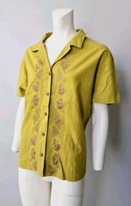 Bechamel Short Sleeve Blouse Top Shirt Women's Size XL Linen Blend - Picture 1 of 7