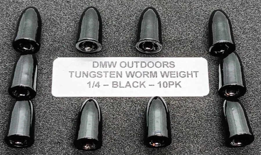 Tungsten BLACK Worm Weights 1/4 ounce (7.2g) 10pk, Bullet Weights - Image 1 of 4