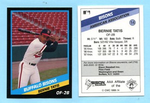1988 CMC Minor League - Buffalo Bisons  Bernie Tatis -  Box 195