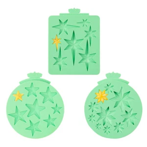 Star Shape Silicone Fondant Mould 3 Patterns DIY Sugarcraft Mould Easy Release - Picture 1 of 15