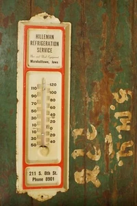 1950's Hilleman Refrigeration Service Advertising Thermometer Marshalltown Iowa - Picture 1 of 7