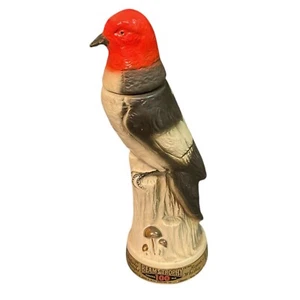 "Decantador de colección Jim Beam 1969 pájaro carpintero cabeza roja vacía 13""" - Imagen 1 de 8