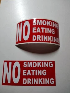 NO SMOKING EATING DRINKING TAXI STICKERS (set of 2) - Picture 1 of 1