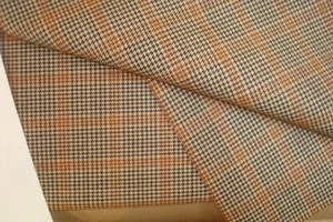 2.77 yds Luxury WOOL Fabric Suiting Super 100s 9 oz Houndstooth Plaid 100" BTP - Picture 1 of 4