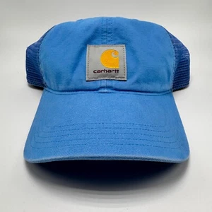 Cappello berretto camionista Carhartt blu tela retro rete regolabile snapback AH0286 - Foto 1 di 9