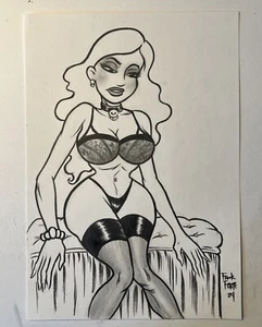 Mujer Fatale Archie Comics Estilo Terror Gótico Arte Original Dibujo Por Frank Forte - Imagen 1 de 3