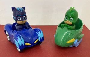 Just Play 2017 ☆ PJ MASKS ☆ CatBoy & Gekko Mini Vehicle - Car Action Figure Lot - Picture 1 of 6