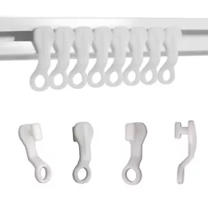White Plastic Curtain Track Glide Runner Glider Hook Swish Suited Railing Supply - Picture 1 of 10