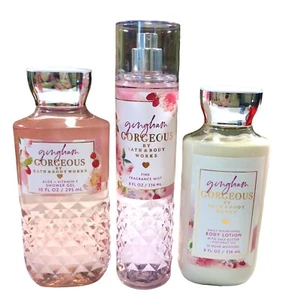 GINGHAM GORGEOUS Mist, Gel, Body Cream Set -  Bath & Body Works Wonderful Set - Picture 1 of 3
