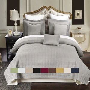 Checkered Style Soft and Plush Coverlet 2-3PC Set Bedspread Extra Soft Bed Cover - Picture 1 of 13