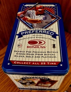 1997 DONRUSS PREFERED 25 TINS IN LARGE IROD TIN & COMPLETE BRONZE SET *NM/MT* - Picture 1 of 5