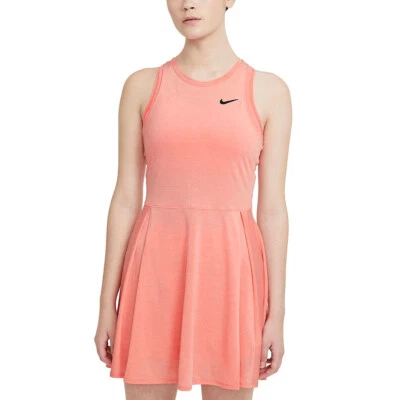 Nike Court Dri-Fit ADV Advantage Tennis Dress Womens Sz M CV4692 Orange Slim Fit - Image 1 of 2