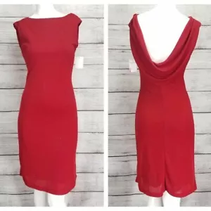 NEW La Belle Nordstrom S Sparkle Red Cocktail Dress Draped Open Back NEW $128  - Picture 1 of 10