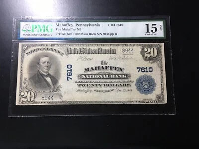 National Bank Note Mahaffey PA PMG 15 Net  - Image 1 of 4