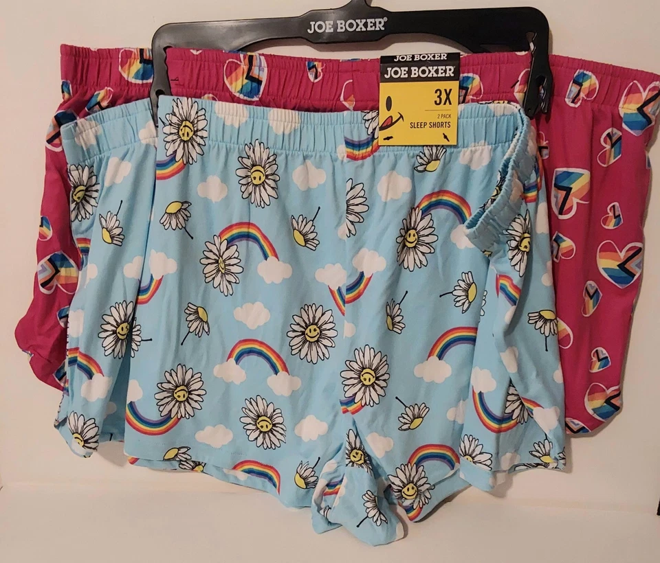 Joe Boxer 2 PACK Blue Print & Pink Print Women's Sleep Shorts / Size 3X - NWT - Image 1 of 4