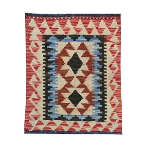 Alfombra de lana tribal tejida a mano auténtica hecha a mano Miamana Kilim (talla 1.7) - Imagen 1 de 6