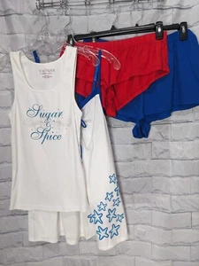 Lote de 4 piezas de ropa de dormir cacique túnica camisa/vestido para mujer y dos pares de pantalones cortos - Imagen 1 de 24