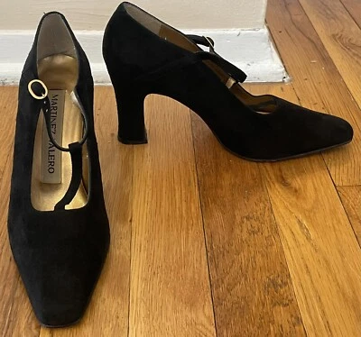 MARTINEZ VALERO Zapatos de salón de cuero gamuza negro 6.5 b Foto 1 de 4