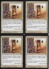 MTG: RESISTANCE FIGHTER Visions COMMON; played, Excellent condition x4