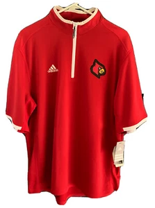NEW Adidas Louisville Cardinals Quarter Zip Shirt Mens Large L Red Climalite NEW - Picture 1 of 7