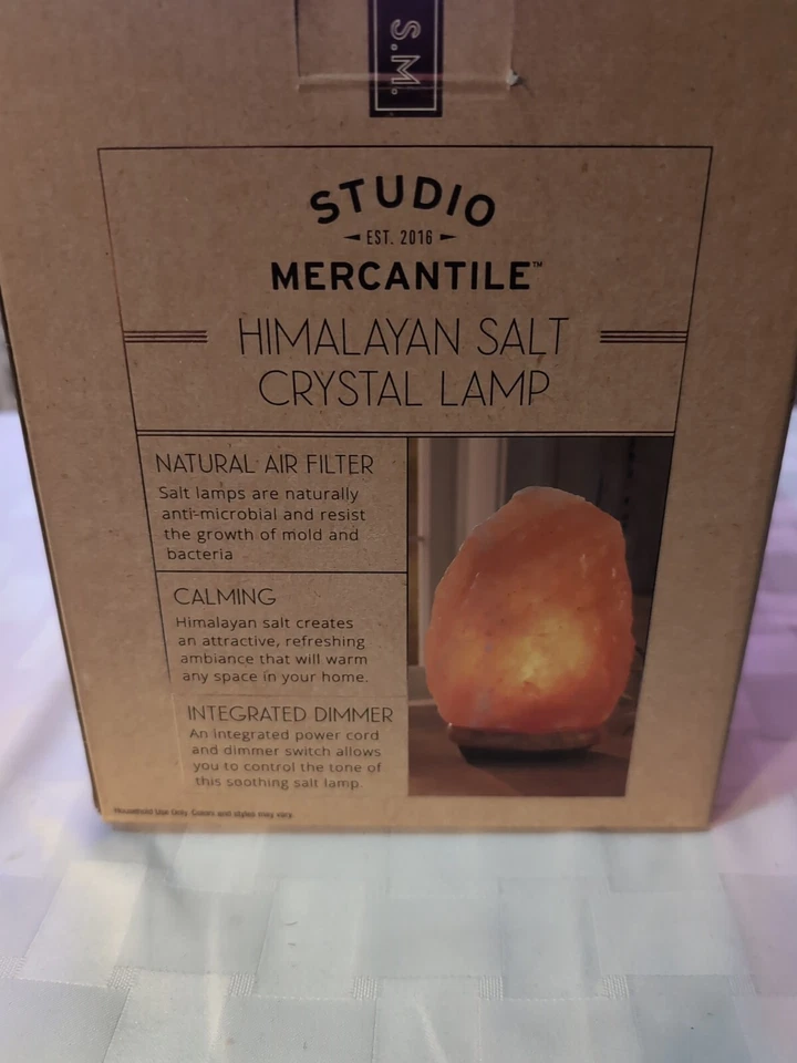 Studio Mercantile Lámpara de Cristal de Sal del Himalaya Calmante Filtro de Aire Natural NUEVO Foto 1 de 4