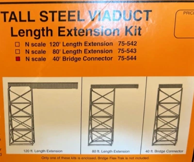 40 ft TALL STEEL VIADUCT CONNECTOR BRIDGE & TOWER - N Scale - KIT 75544 - NEW - Image 1 of 4