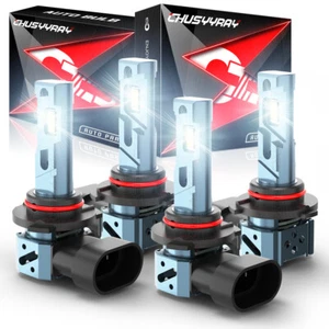 4pcs 9005 9006 LED Headlight Kit Combo Bulb 6000K High Low Beam Super White - Picture 1 of 12
