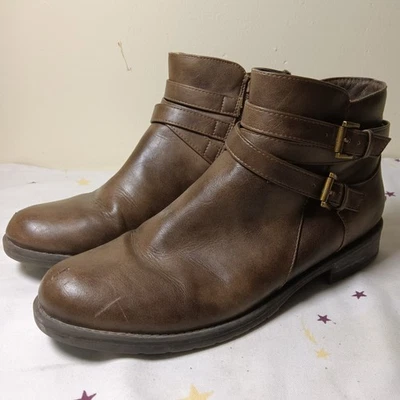 Yuu Calissa Botines Marrón Talla 9M Cremallera Lateral Espuma con Memoria Hebilla Botines Foto 1 de 4