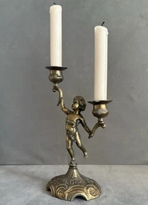 French Antique Bronze Candlesticks French. “Ships to USA” - Picture 1 of 12