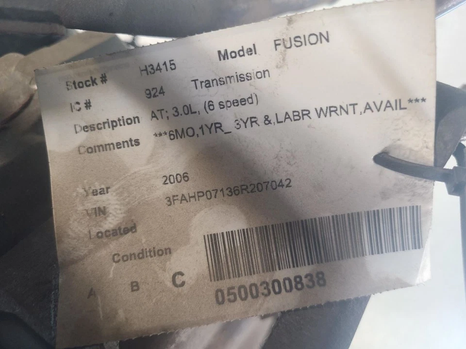 Automatic Transmission 3.0L 6 Speed Fits 06 FUSION 1539838 Foto 1 de 4