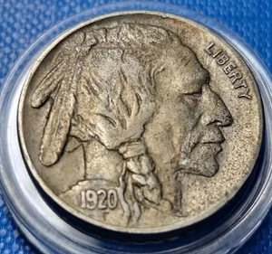 1920 BUFFALO NICKEL NICHT ZIRKULIERT NICHT GEREINIGT IN ORIGINAL ZUSTAND... - Bild 1 von 10